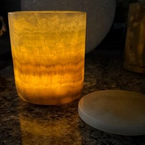 The Luxuriate Natural Onyx Candle Holder
